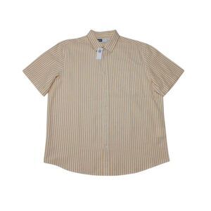 Old‎ Navy Men's Large Shirt Yellow Striped Everyday Shirt Regular Fit Button Up